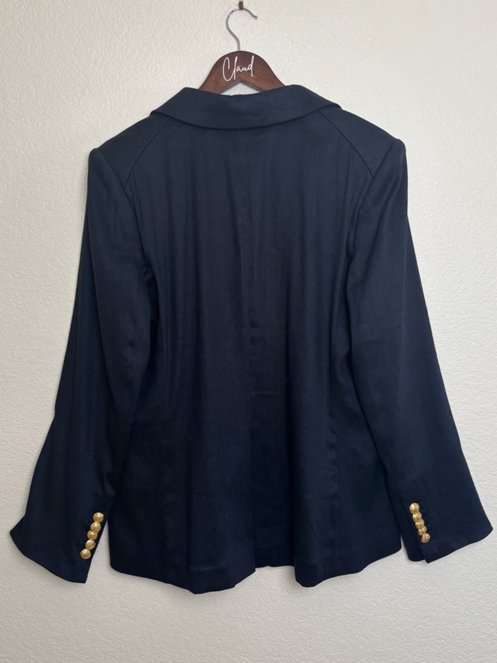 Veronica Beard Miller Dickey Navy Blazer Linen Blend Jacket with Gold Buttons 16 - Picture 12 of 14